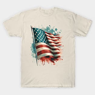 Retro Grunge American Flag Lover Gifts T-Shirt T-Shirt